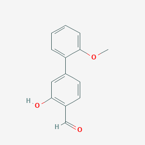 molecular formula C14H12O3 B6377708 2-Formyl-5-(2-methoxyphenyl)phenol, 95% CAS No. 1261985-60-7