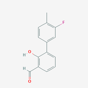 molecular formula C14H11FO2 B6377750 6-(3-Fluoro-4-methylphenyl)-2-formylphenol, 95% CAS No. 1261965-95-0