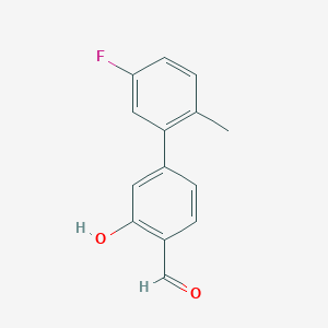 5-(5-Fluoro-2-methylphenyl)-2-formylphenol, 95%