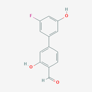 molecular formula C13H9FO3 B6377826 5-(3-Fluoro-5-hydroxyphenyl)-2-formylphenol, 95% CAS No. 1261994-60-8