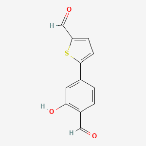 molecular formula C12H8O3S B6377839 5-(5-Formylthiophen-2-yl)-2-formylphenol, 95% CAS No. 1261898-13-8