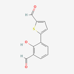 molecular formula C12H8O3S B6377854 6-(5-Formylthiophen-2-yl)-2-formylphenol, 95% CAS No. 1261976-33-3