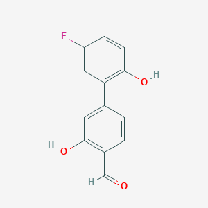 molecular formula C13H9FO3 B6377857 5-(5-Fluoro-2-hydroxyphenyl)-2-formylphenol, 95% CAS No. 1261892-05-0