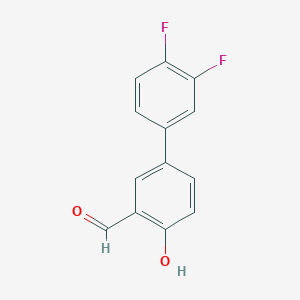 molecular formula C13H8F2O2 B6377866 4-(3,4-Difluorophenyl)-2-formylphenol, 95% CAS No. 1111129-25-9