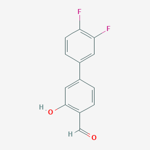 molecular formula C13H8F2O2 B6377870 5-(3,4-Difluorophenyl)-2-formylphenol, 95% CAS No. 1261943-67-2