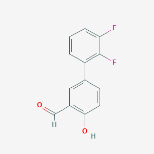 molecular formula C13H8F2O2 B6377891 4-(2,3-Difluorophenyl)-2-formylphenol, 95% CAS No. 1111128-76-7