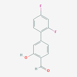 molecular formula C13H8F2O2 B6377902 5-(2,4-Difluorophenyl)-2-formylphenol, 95% CAS No. 1261943-57-0