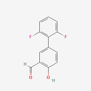 molecular formula C13H8F2O2 B6377936 4-(2,6-Difluorophenyl)-2-formylphenol, 95% CAS No. 1111129-18-0