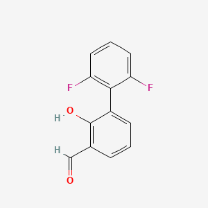 molecular formula C13H8F2O2 B6377954 6-(2,6-Difluorophenyl)-2-formylphenol, 95% CAS No. 1261969-25-8