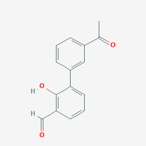 molecular formula C15H12O3 B6377955 6-(3-Acetylphenyl)-2-formylphenol, 95% CAS No. 1261988-10-6