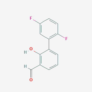 molecular formula C13H8F2O2 B6377962 6-(2,5-Difluorophenyl)-2-formylphenol, 95% CAS No. 1261890-24-7