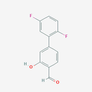 molecular formula C13H8F2O2 B6377964 5-(2,5-Difluorophenyl)-2-formylphenol, 95% CAS No. 1261950-23-5