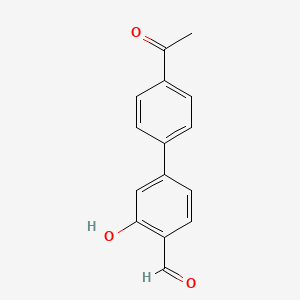 molecular formula C15H12O3 B6377966 5-(4-Acetylphenyl)-2-formylphenol, 95% CAS No. 1262003-29-1