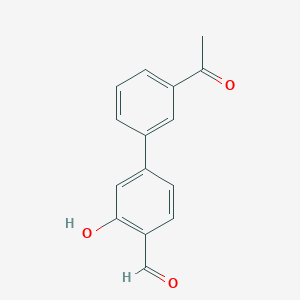 molecular formula C15H12O3 B6377974 5-(3-Acetylphenyl)-2-formylphenol, 95% CAS No. 1261943-88-7