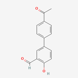 molecular formula C15H12O3 B6377981 4-(4-Acetylphenyl)-2-formylphenol, 95% CAS No. 1111129-02-2