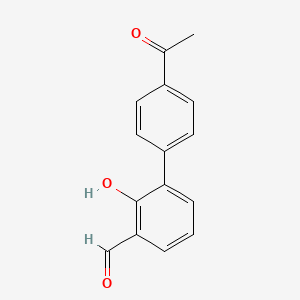 molecular formula C15H12O3 B6378000 6-(4-Acetylphenyl)-2-formylphenol, 95% CAS No. 1261892-06-1