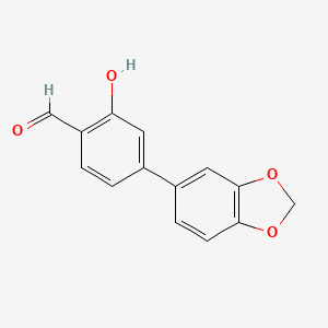 molecular formula C14H10O4 B6378028 2-Formyl-5-(3,4-methylenedioxyphenyl)phenol, 95% CAS No. 1261995-10-1