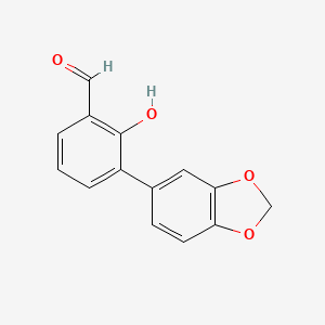 molecular formula C14H10O4 B6378042 2-Formyl-6-(3,4-methylenedioxyphenyl)phenol, 95% CAS No. 1258613-20-5