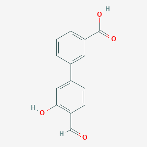 molecular formula C14H10O4 B6378063 5-(3-Carboxyphenyl)-2-formylphenol, 95% CAS No. 1261995-01-0