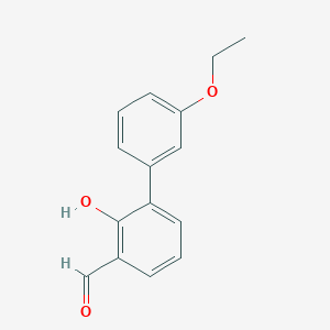 molecular formula C15H14O3 B6378117 6-(3-Ethoxyphenyl)-2-formylphenol, 95% CAS No. 1261925-26-1