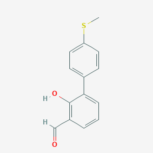 molecular formula C14H12O2S B6378150 2-Formyl-6-(4-methylthiophenyl)phenol, 95% CAS No. 1261925-55-6