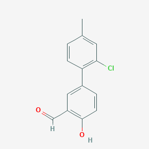 molecular formula C14H11ClO2 B6378231 4-(2-Chloro-4-methylphenyl)-2-formylphenol, 95% CAS No. 1111128-99-4