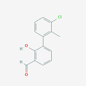 molecular formula C14H11ClO2 B6378233 6-(3-Chloro-2-methylphenyl)-2-formylphenol, 95% CAS No. 1261919-05-4
