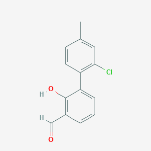 molecular formula C14H11ClO2 B6378246 6-(2-Chloro-4-methylphenyl)-2-formylphenol, 95% CAS No. 1258636-40-6
