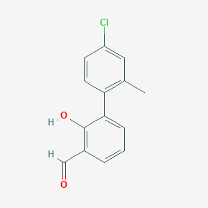 molecular formula C14H11ClO2 B6378275 6-(4-Chloro-2-methylphenyl)-2-formylphenol, 95% CAS No. 1261907-27-0