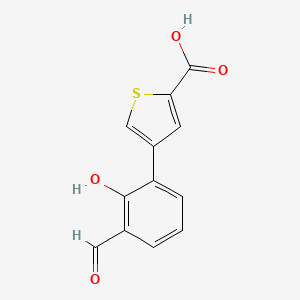molecular formula C12H8O4S B6378292 6-(2-Carboxythiophene-4-yl)-2-formylphenol, 95% CAS No. 1261944-19-7