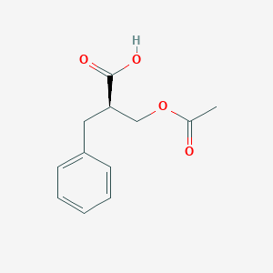 molecular formula C12H14O4 B063783 (R)-2-benzyl-3-acetoxypropanoic acid CAS No. 195056-66-7