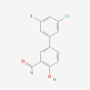 molecular formula C13H8ClFO2 B6378305 4-(3-Chloro-5-fluorophenyl)-2-formylphenol, 95% CAS No. 1111120-40-1
