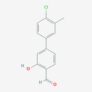 molecular formula C14H11ClO2 B6378308 5-(4-Chloro-3-methylphenyl)-2-formylphenol, 95% CAS No. 1261895-19-5