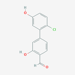 molecular formula C13H9ClO3 B6378319 5-(2-Chloro-5-hydroxyphenyl)-2-formylphenol, 95% CAS No. 1261969-29-2