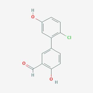 molecular formula C13H9ClO3 B6378341 4-(2-Chloro-5-hydroxyphenyl)-2-formylphenol, 95% CAS No. 1261944-27-7