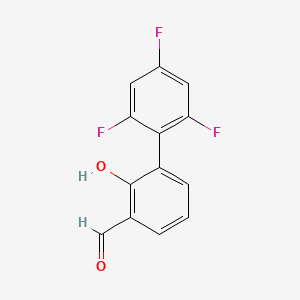 molecular formula C13H7F3O2 B6378351 2-Formyl-6-(2,4,6-trifluorophenyl)phenol, 95% CAS No. 1261890-29-2