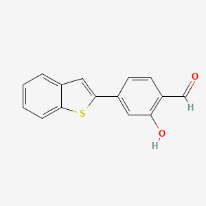 molecular formula C15H10O2S B6378389 5-[Benzo(b)thiophen-2-yl]-2-formylphenol, 95% CAS No. 1261898-15-0