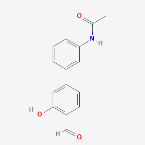 molecular formula C15H13NO3 B6378392 5-(3-Acetylaminophenyl)-2-formylphenol, 95% CAS No. 1262003-88-2