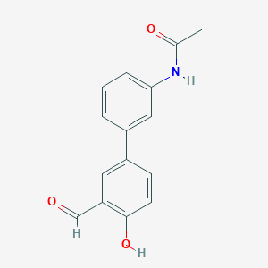 molecular formula C15H13NO3 B6378398 4-(3-Acetylaminophenyl)-2-formylphenol, 95% CAS No. 1111121-10-8