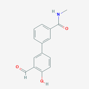 molecular formula C15H13NO3 B6378410 2-Formyl-4-[3-(N-methylaminocarbonyl)phenyl]phenol, 95% CAS No. 1261898-17-2