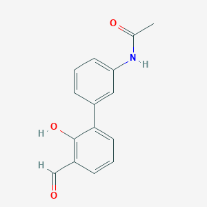 molecular formula C15H13NO3 B6378412 6-(3-Acetylaminophenyl)-2-formylphenol, 95% CAS No. 1261919-23-6