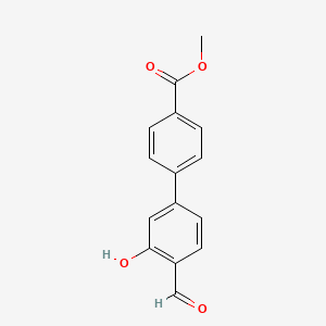 molecular formula C15H12O4 B6378416 2-Formyl-5-(4-methoxycarbonylphenyl)phenol, 95% CAS No. 1261944-50-6
