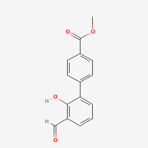 molecular formula C15H12O4 B6378423 2-Formyl-6-(4-methoxycarbonylphenyl)phenol, 95% CAS No. 1258618-95-9