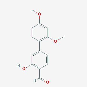 molecular formula C15H14O4 B6378445 5-(2,4-Dimethoxyphenyl)-2-formylphenol, 95% CAS No. 1261895-24-2