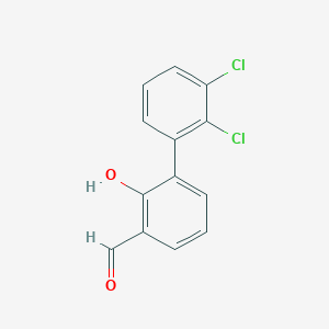 molecular formula C13H8Cl2O2 B6378639 6-(2,3-Dichlorophenyl)-2-formylphenol, 95% CAS No. 1261944-82-4