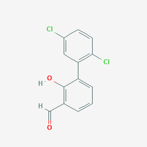 molecular formula C13H8Cl2O2 B6378645 6-(2,5-Dichlorophenyl)-2-formylphenol, 95% CAS No. 1261953-66-5