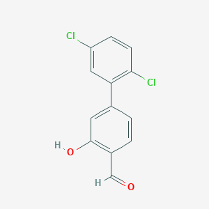 molecular formula C13H8Cl2O2 B6378659 5-(2,5-Dichlorophenyl)-2-formylphenol, 95% CAS No. 1261944-92-6