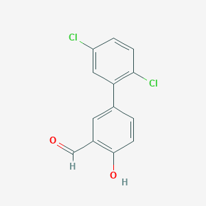 molecular formula C13H8Cl2O2 B6378665 4-(2,5-Dichlorophenyl)-2-formylphenol, 95% CAS No. 1111128-86-9
