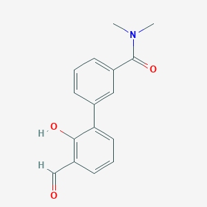 molecular formula C16H15NO3 B6378672 6-[3-(N,N-Dimethylaminocarbonyl)phenyl]-2-formylphenol, 95% CAS No. 1261953-71-2