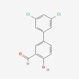 molecular formula C13H8Cl2O2 B6378678 4-(3,5-Dichlorophenyl)-2-formylphenol, 95% CAS No. 1111120-99-0